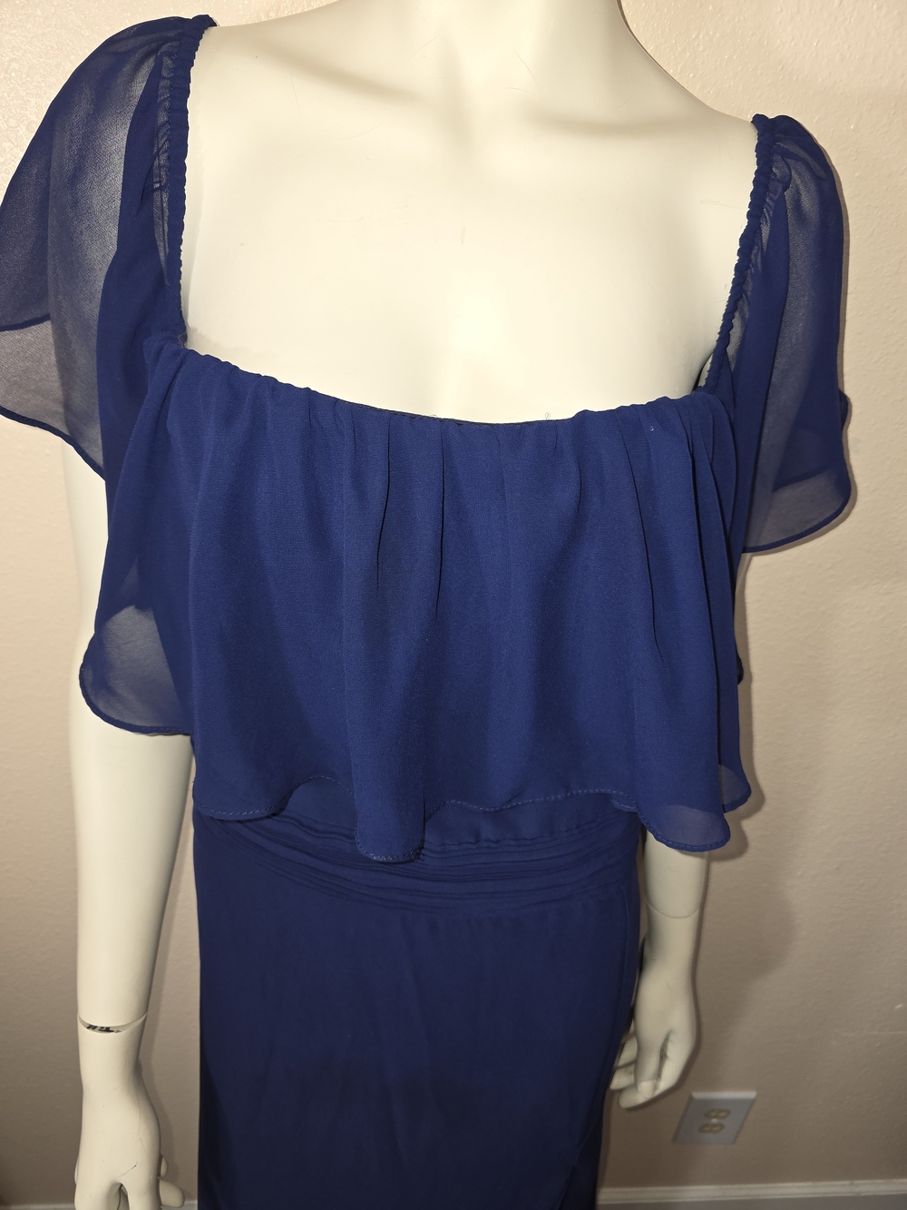 Ever Pretty Navy Blue High-Low Ruffle Gown - Picture 5 of 7
